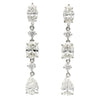 6.5 Carat Multi Shape Diamond Marquise-Oval-Pear Linear Drop Earring