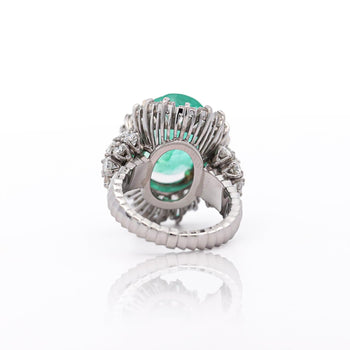 6.8 Carat Oval Cut Colombian Emerald and Diamond Platinum Ring – Assay Jewelers