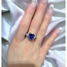 7.19 Carat Color Changing No Heat Ceylon Sapphire and Diamond Ring