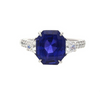 Bague saphir de Ceylan de 7,19 carats changeant de couleur sans chauffage et diamant