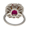 7.25 Carat No Heat Cushion Cut Ruby & Diamond Halo Platinum 18K Gold Ring