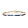 7.38 Carat Sapphire & Diamond Square & Round Link 18K Channel Tennis Bracelet