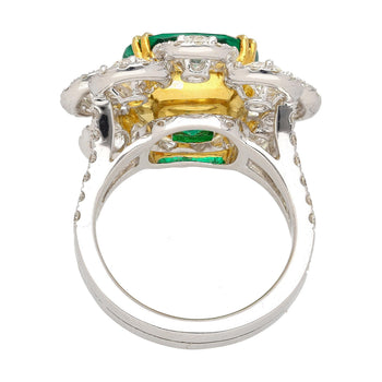 7.60 Carat Colombian Emerald GRS Certified Cushion Cut Diamond Ring – Assay Jewelers