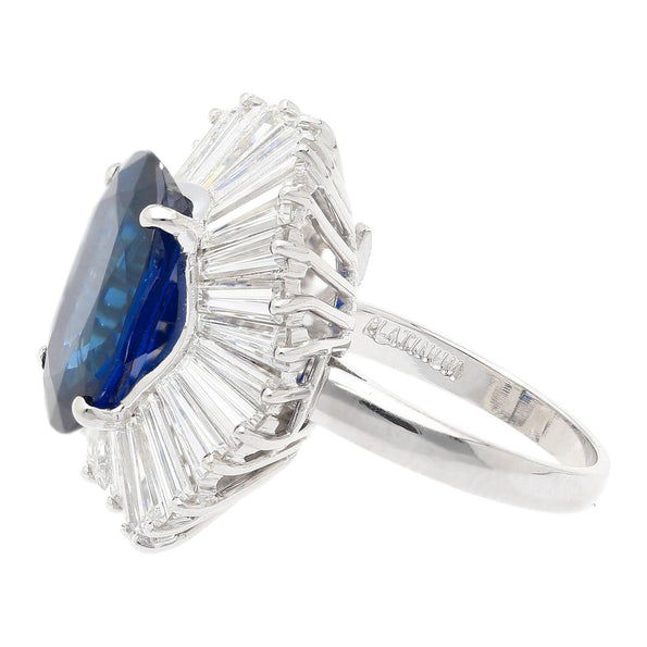 7.7 Carat No-Heat Blue Sapphire and Diamond Ring Convertible to Pendant