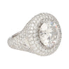 7.71 Carat Round Cut I2 Natural Diamond Cluster Ring in 18K White Gold