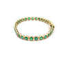 7.8 Carat Emerald Bezel Tennis Bracelet 5mm in 14K Yellow Gold