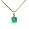 8 Carat Colombian Emerald Solitaire Pendant Necklace in 14k Gold