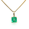 8 Carat Colombian Emerald Solitaire Pendant Necklace in 14k Gold