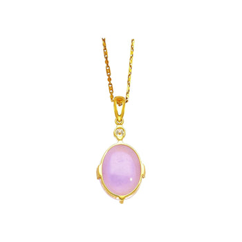 86.44ct Purple Jadeite Jade Diamond Gold Necklace Earring Set – Assay Jewelers