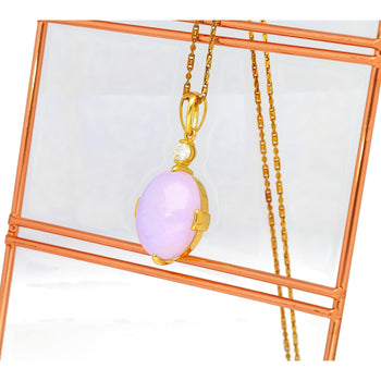 86.44ct Purple Jadeite Jade Diamond Gold Necklace Earring Set – Assay Jewelers