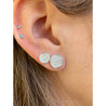 8MM-10MM Circular Round Diamond Cluster Disc Stud Earrings in 18k White Gold