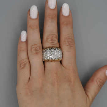 8.5 Carat Diamond Pave Set 18K Gold Vintage Dome Band Ring – Assay Jewelers