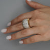 8.5 Carat Diamond Pave Set 18K Gold Vintage Dome Band Ring