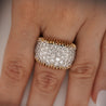 8.5 Carat Diamond Pave Set 18K Gold Vintage Dome Band Ring