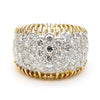 8.5 Carat Diamond Pave Set 18K Gold Vintage Dome Band Ring