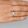 8.5mm White Pearl and Round Diamond Bypass Platinum Ring