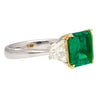 AGL Cert. 2.44 Carat No Oil Colombian Emerald & Trapezoid Diamond Ring