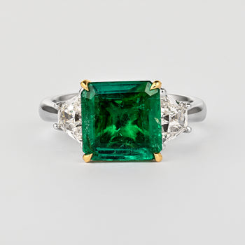 AGL Cert. 2.44 Carat No Oil Colombian Emerald & Trapezoid Diamond Ring – Assay Jewelers