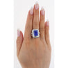 AGL Certified 10.10ct No Heat Ceylon Blue Sapphire Diamond Ring