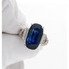 AGL Certified 13.81 Carat Ceylon No Heat Blue Sapphire Platinum Vintage Ring