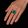 AGL Certified 17 Carat Octagonal Cut Minor Oil Colombian Emerald Ring