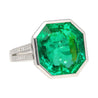 AGL Certified 17 Carat Octagonal Cut Minor Oil Colombian Emerald Ring