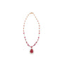 AGL Certified 22 Carat Pear Cut Burma Ruby and Diamond Chandelier Necklace