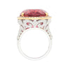 AGL Certified 28.29 Carat No Heat Purplish Pink Tourmaline & Diamond Ring