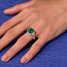 AGL Certified 3.52ct Cushion Colombian Emerald Half Moon Diamond Ring