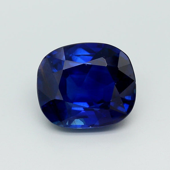 AGL Certified 5.75 Carat Burma No Heat Cushion Cut Blue Sapphire Loose Stone