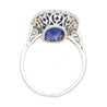 AGL Certified 7.76 Carat No Heat Burma Oval Blue Sapphire Vintage Edwardian Ring in Platinum