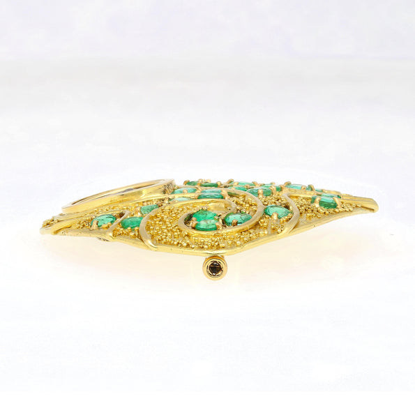 Antique Italian Coin Signed Gage in 18K Gold Brooch