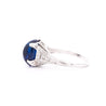 Antique Platinum 5.50 Carat Cabochon-Cut Ceylon Sapphire & Diamond Ring