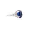 Antique Platinum 5.50 Carat Cabochon-Cut Ceylon Sapphire & Diamond Ring