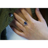 Antique Platinum 5.50 Carat Cabochon-Cut Ceylon Sapphire & Diamond Ring