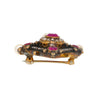 Antique Victorian Ruby, Pearl, Diamond Gold/Silver Brooch