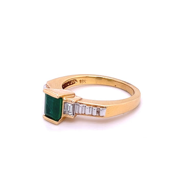 Bague de fiançailles Art déco avec émeraude colombienne en or 18 carats – Assay Jewelers