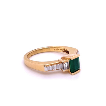 Bague de fiançailles Art déco en émeraude colombienne, or 18k – Assay Jewelers