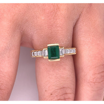 Bague de fiançailles Art déco avec émeraude colombienne en or 18 carats – Assay Jewelers