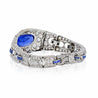 Art Deco Era 20 Carat Oval-Cut Ceylon Sapphire and Old-Euro Cut Diamond Bracelet