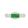 Art Deco Jadeite and Diamond Brooch Pin 18K White Gold