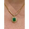 Art Deco Style Natural 1.33 Carat Emerald pendant in 18k solid gold