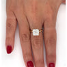 As Grown 4.01 Carat Asscher Cut Lab Grown Diamond Solitaire 14k Gold Ring