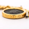 Authentic Constantine Roman Coin Bezel 18K Gold Cuban Chain Necklace
