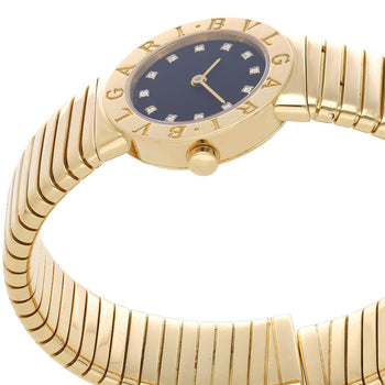 Bulgari Tubogas BB26 18K Yellow Gold Diamond Dial 26mm Ladies Watch Full Set – Assay Jewelers