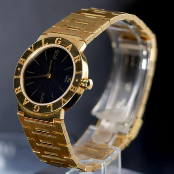 Bvlgari BB30 GD Black Dial 30mm 18K Gold Quartz Watch Box/Papers – Assay Jewelers