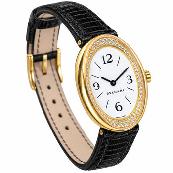 Bvlgari Ovale OV32G Factory Diamond Bezel 18K Yellow Gold Watch Circa 1990s – Assay Jewelers