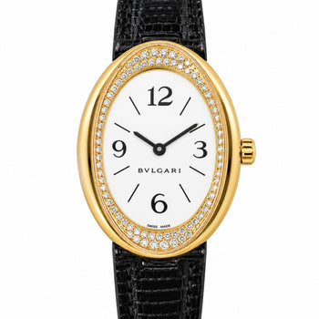 Bvlgari Ovale OV32G Factory Diamond Bezel 18K Yellow Gold Watch Circa 1990s – Assay Jewelers