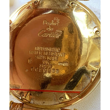 Cartier 36mm Pasha Men's Watch with Diamond Cage and Brown Leather Strap – Assay Jewelers