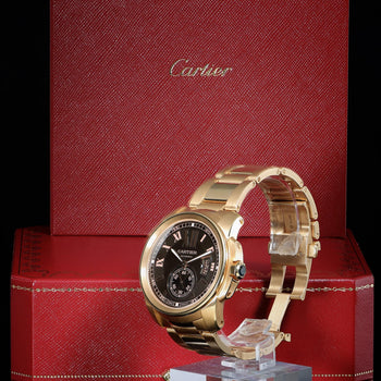 Cartier Calibre de Cartier W7100040 Chocolate Dial 18K Rose Gold Watch Full Set – Assay Jewelers